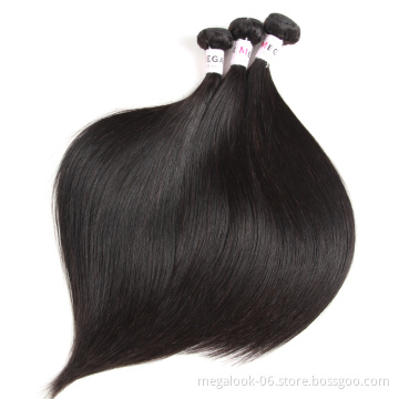 MEGALOOK Straight 8A Cuticle Aligned Remy Human Hair Brazilian Extension Hair Bundle
